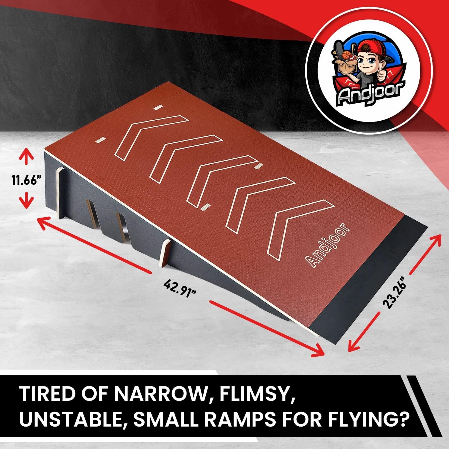Andjoor Skateboard ramp Bike ramp Scooter ramp Skate ramp RC ramp BMX ramp RC car ramp Bike ramps for Kids Jumping