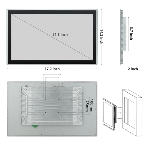 17 inch Android 11 Industrial Embedded Interactive Touchscreen Monitor, Capacitive Multi-Touch Tablet with Front IP65 Monitor, RAM 4G & ROM 32G