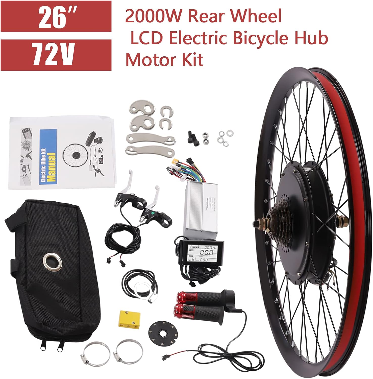 Electric Bicycle Wheel Kit Front/Rear Wheel Hub Motor Electric Bike Conversion Kit