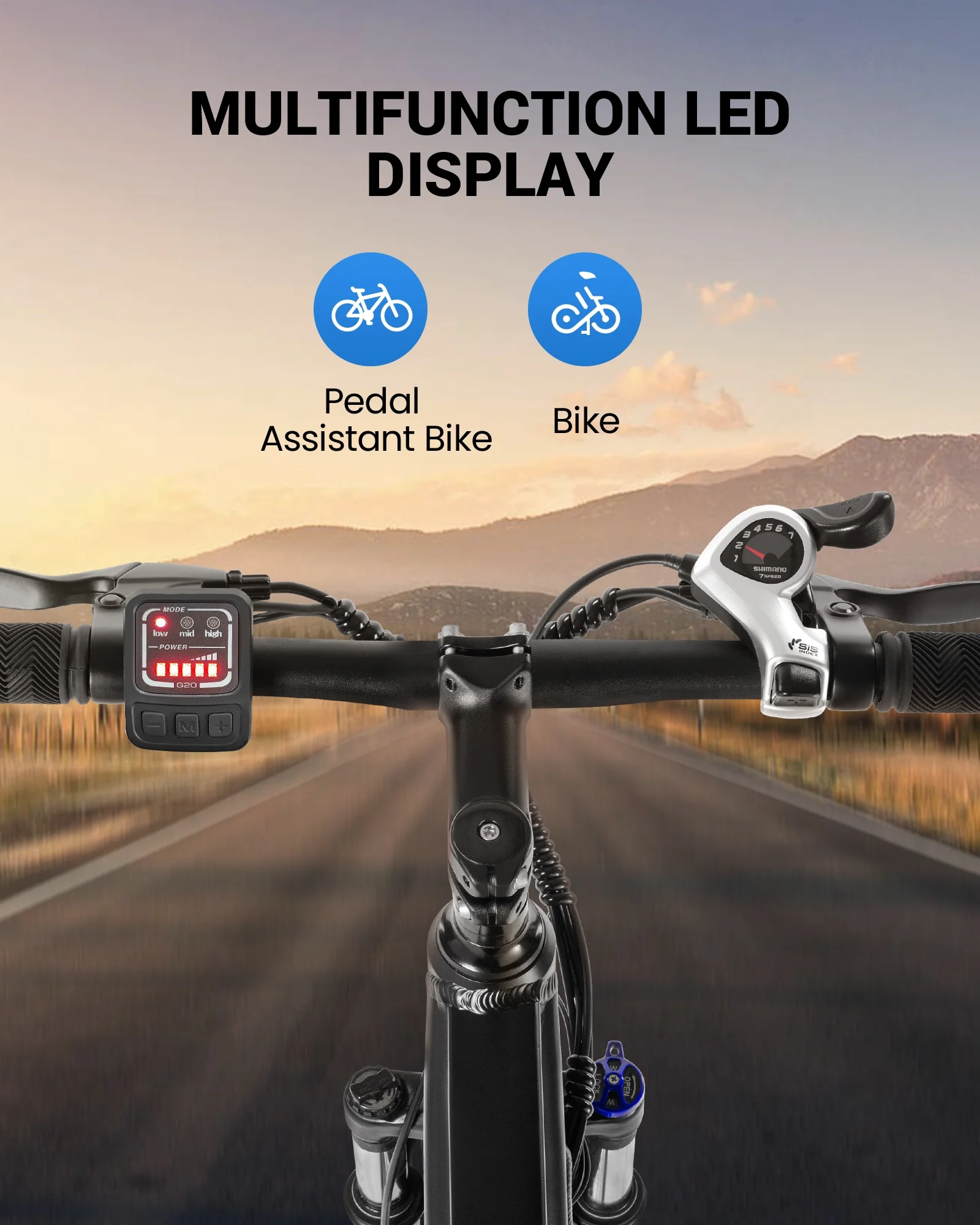 Kistp 350W Electric Bike 26" Electric Mountain Bike for Adults