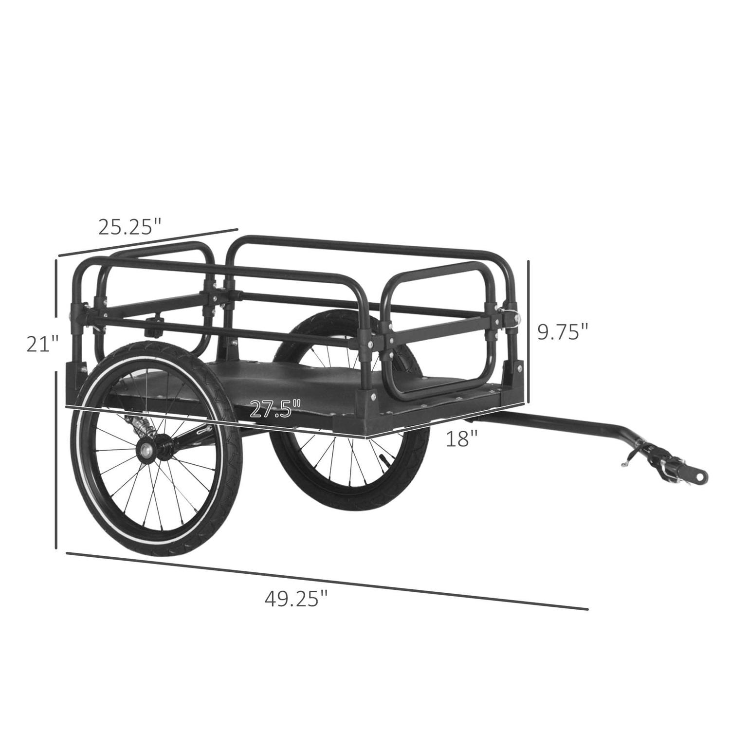 Aosom Bike Cargo Trailer Bike Wagon Bicycle Trailer with Suspension - Sports Supplies Online Store