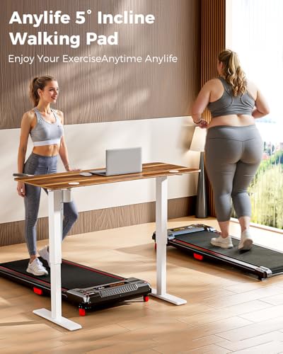 Walking Pad Treadmill, Anylife Incline Walking Pads Under Desk 330lb Capacity, 2.5HP Portable Treadmills for Home