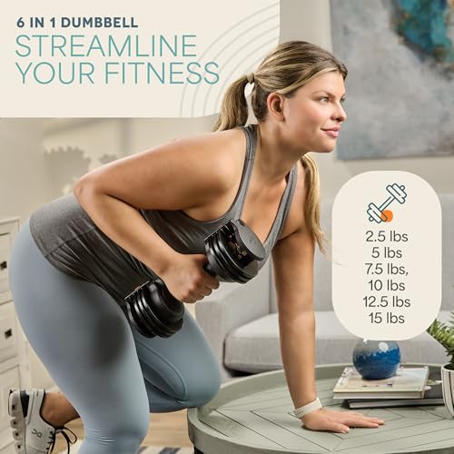 Lifepro Adjustable Dumbbells Set - 5in1-15lb 25lb 43lb 55lb weights Set & Single with Rack - Quick Adjust, Secure Grip