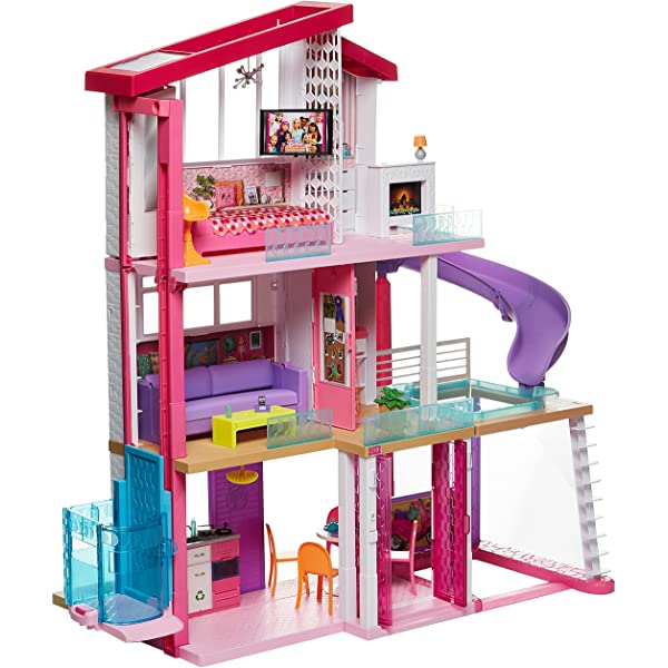 Barbie Dreamhouse Dollhouse with Wheelchair Accessible Elevator, Pool, Slide and 70 Accessories Including Furniture and Household Items