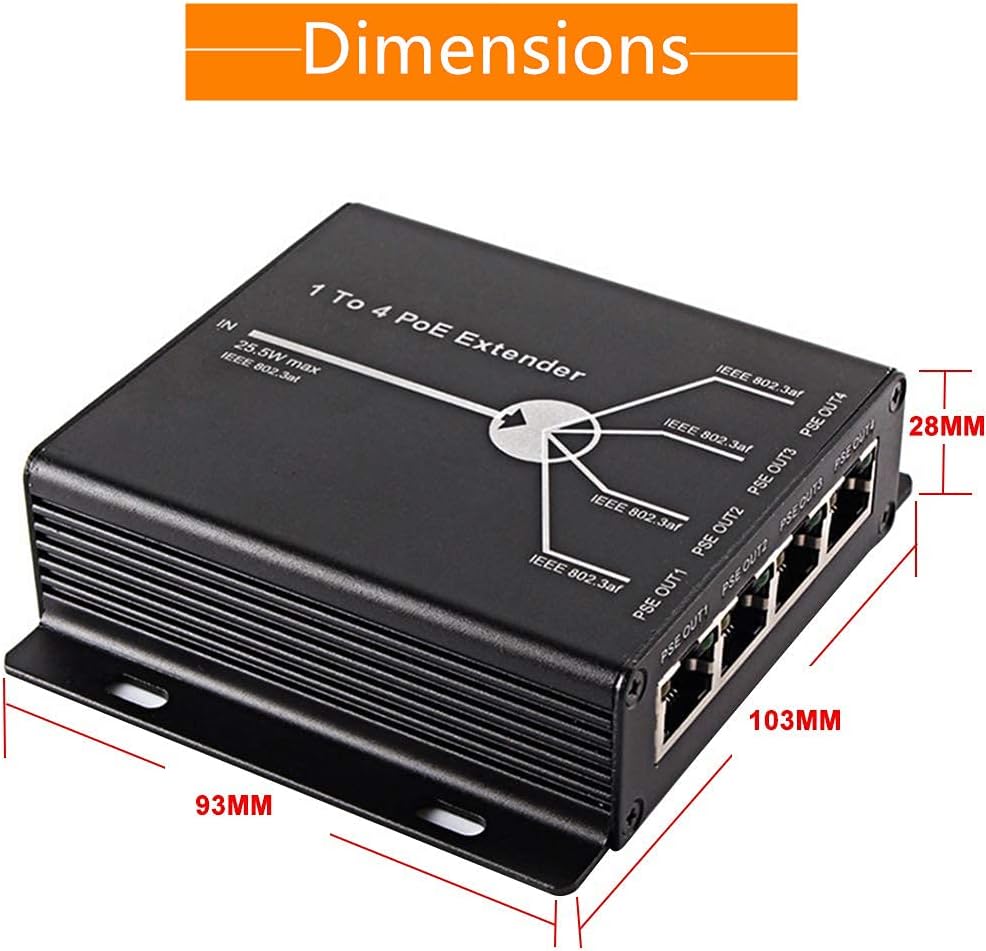 BeElion PoE Extender Ethernet Repeater 10/100Mbps