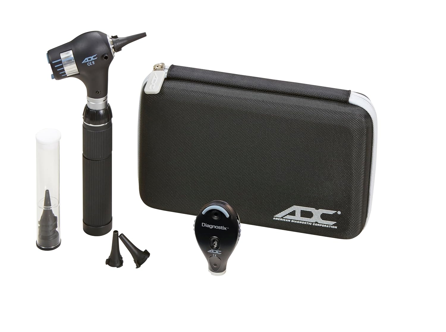 ADC 5480L Diagnostix Portable Diagnostic Set with PMV Otoscope and Coax Ophthalmoscope, LED Lamps, Hard Case, 3.5V