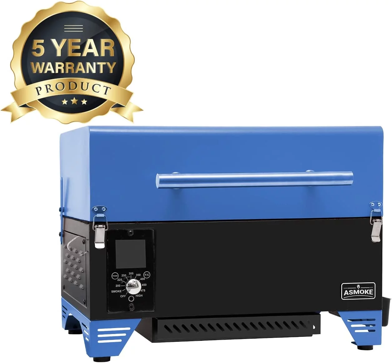 ASMOKE AS350 Portable Wood Pellet Grill & Smoker, Superheated Steam Technology, 8-In-1 Cooking Versatility, 256 Sq in Navy Blue