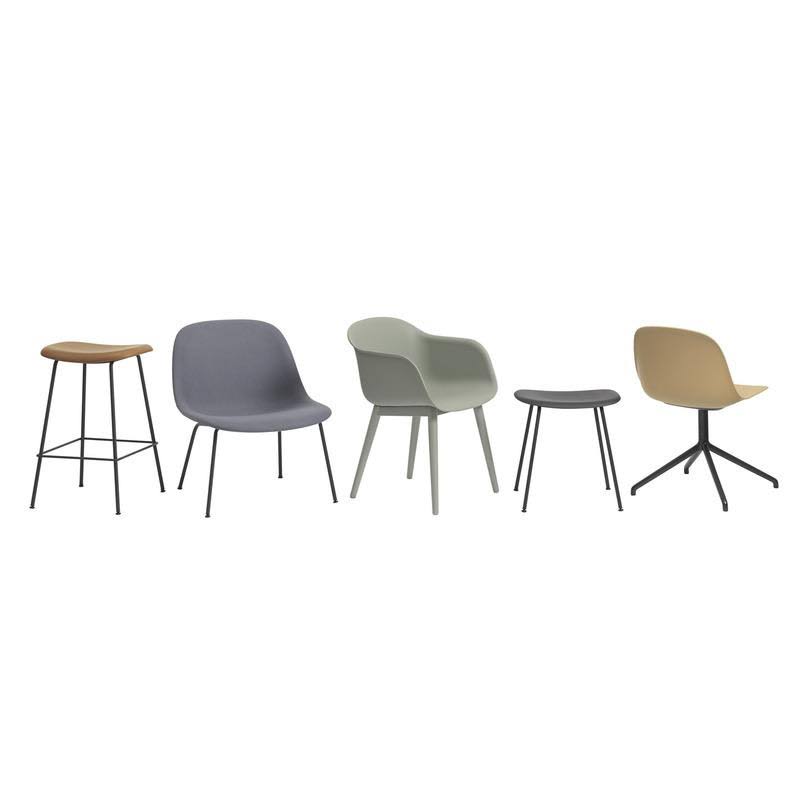 Muuto Fiber Counter Stool ( H) Tube Base Upholstered