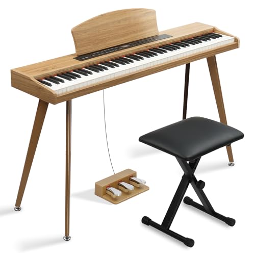 Ktaxon 88 Key Keyboard Piano Set, Full Size Digital Piano with Multi-Adjustable Height Bench, Powerful Functional Panel