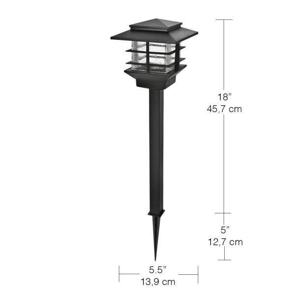Hampton Bay Low-Voltage Black Outdoor Integrated LED Landscape Zen Path Light