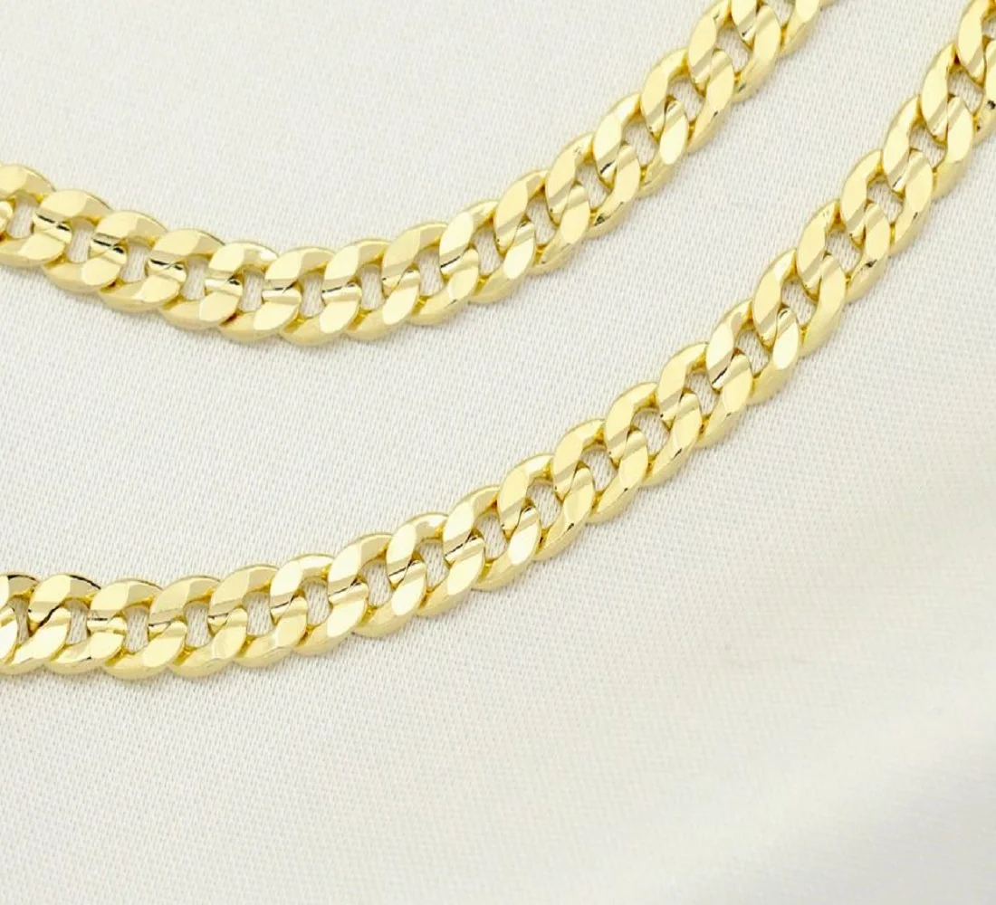 14K Bonded Gold Cuban Chain with Rose Cross Charm, Best Unisex Christmas Gift for Women, Men, Girlfriend, Boyfriend, Her, Bestfriend