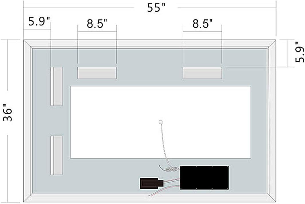 Dimmable LED Bathroom Mirror with Anti-Fog Function, 36x28 in Vertical & Horizontal Mount Illuminated Mirror with Touch Button, CRI>90