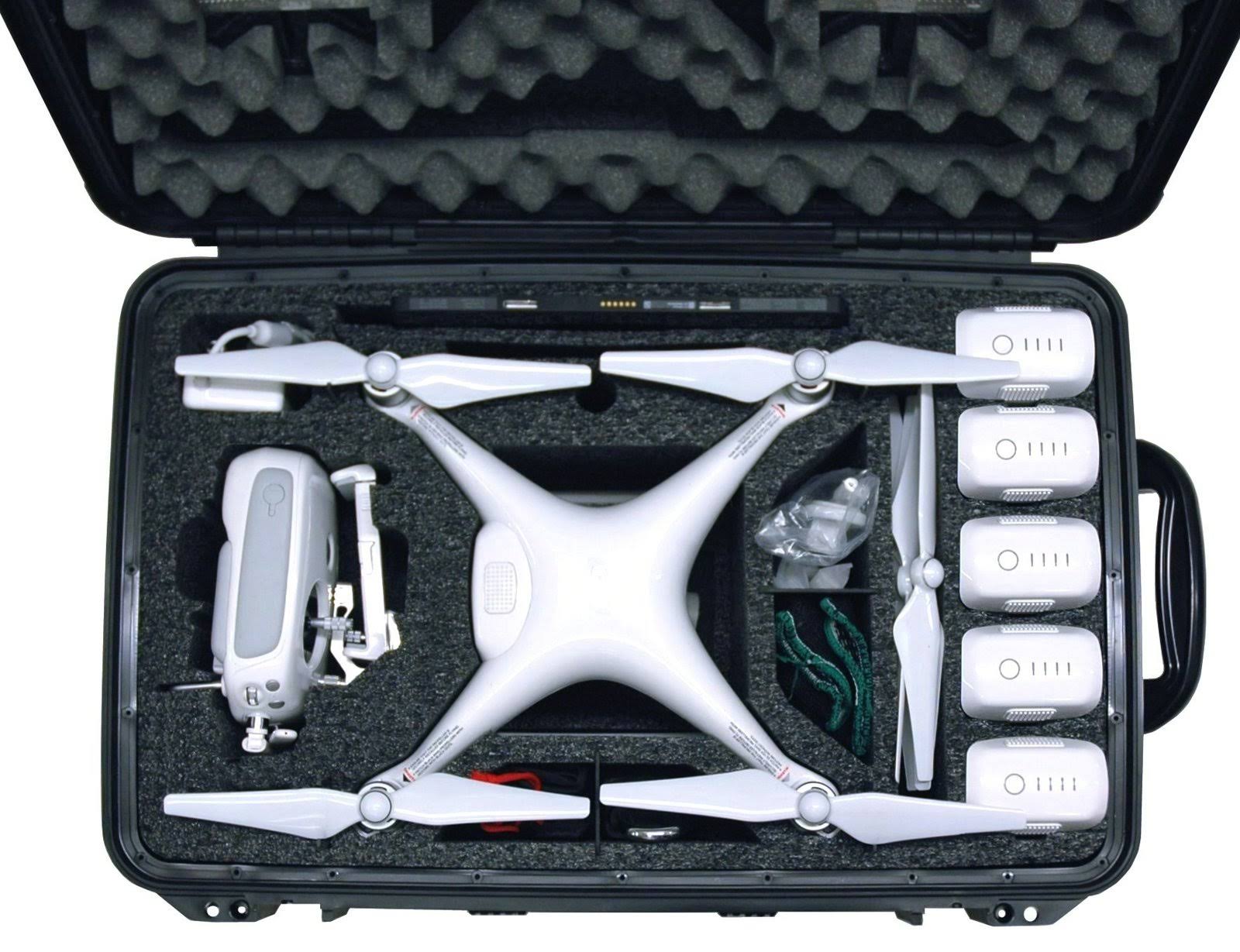 Case Club Waterproof DJI Phantom 4 Drone Wheeled Case with Silica Gel