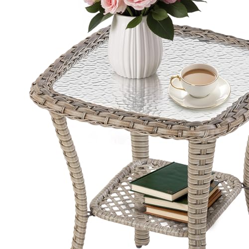 7 Pieces Outdoor Furniture Set with Swivel Chairs