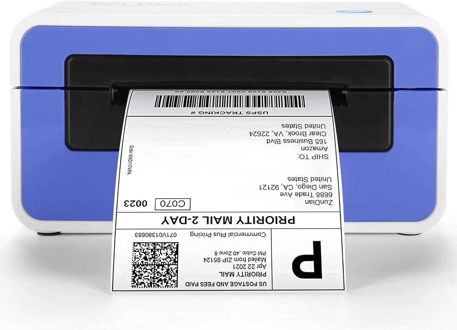 ZunDian Thermal Label Printer, 150mm/s 4x6 Shipping Label Printer, Thermal Printer for Shipping Packages, USB Lable Maker for Home Small Business