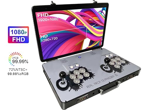 Portable 20000 in 1 Metal Box 3D Arcade Game Console, 22 inch Screen Retro Electronic Game Console, with Search/Hide/Save/Load/Pause Functions