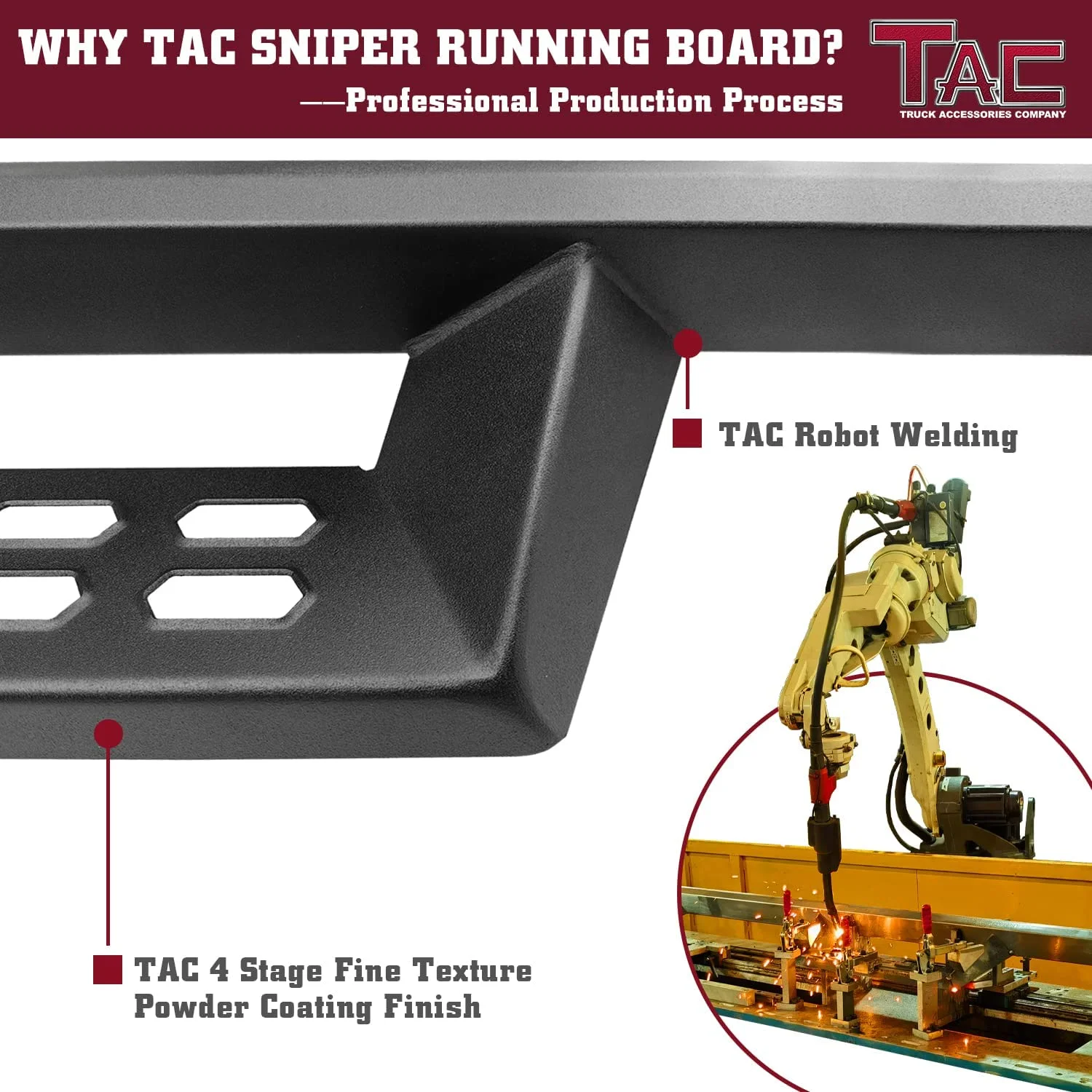 TAC Sniper Running Boards Compatible with 2005-2024 Nissan Frontier Crew Cab Truck Pickup 4" Drop Side Steps Nerf Bars Rock Slider Armor Off-Road