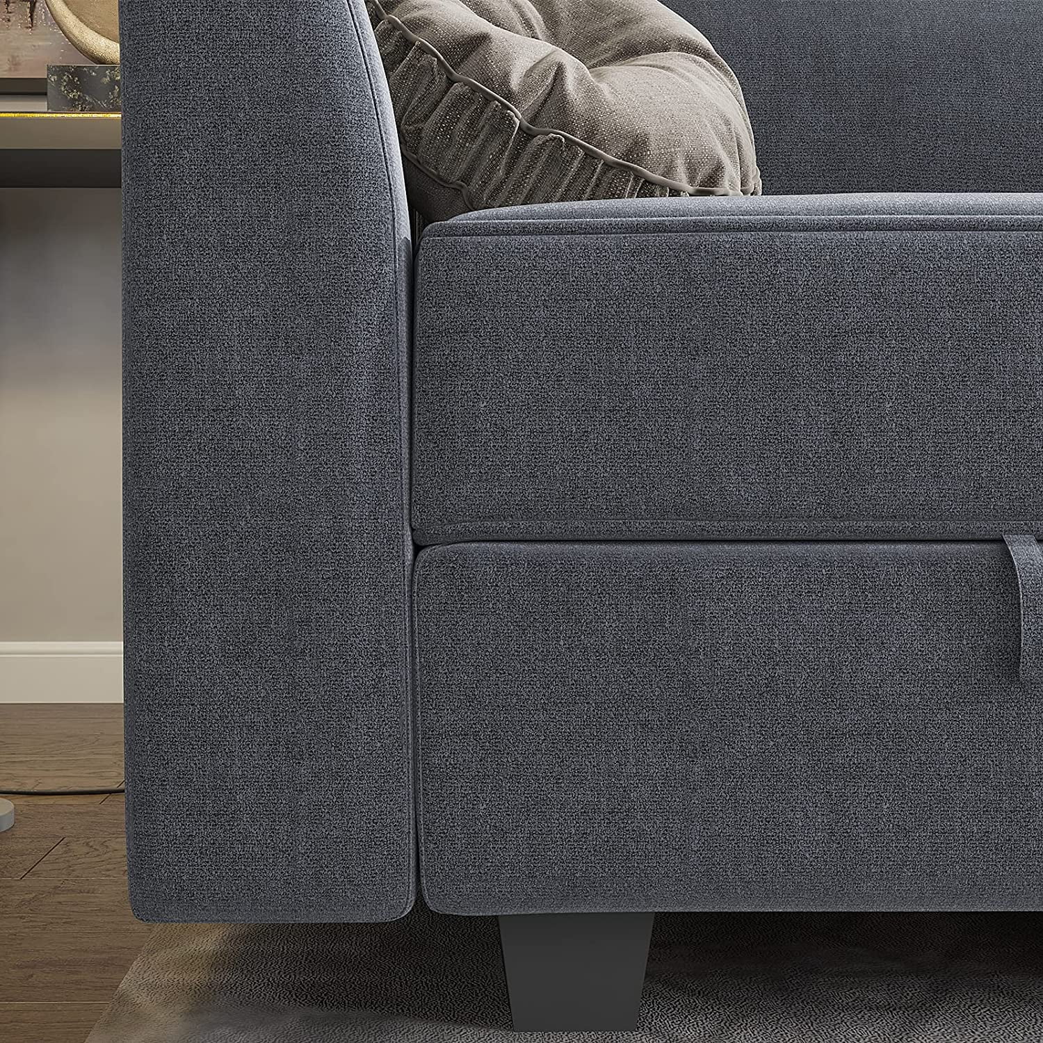 Honbay Sectional Sofas, Bluish Grey Wood