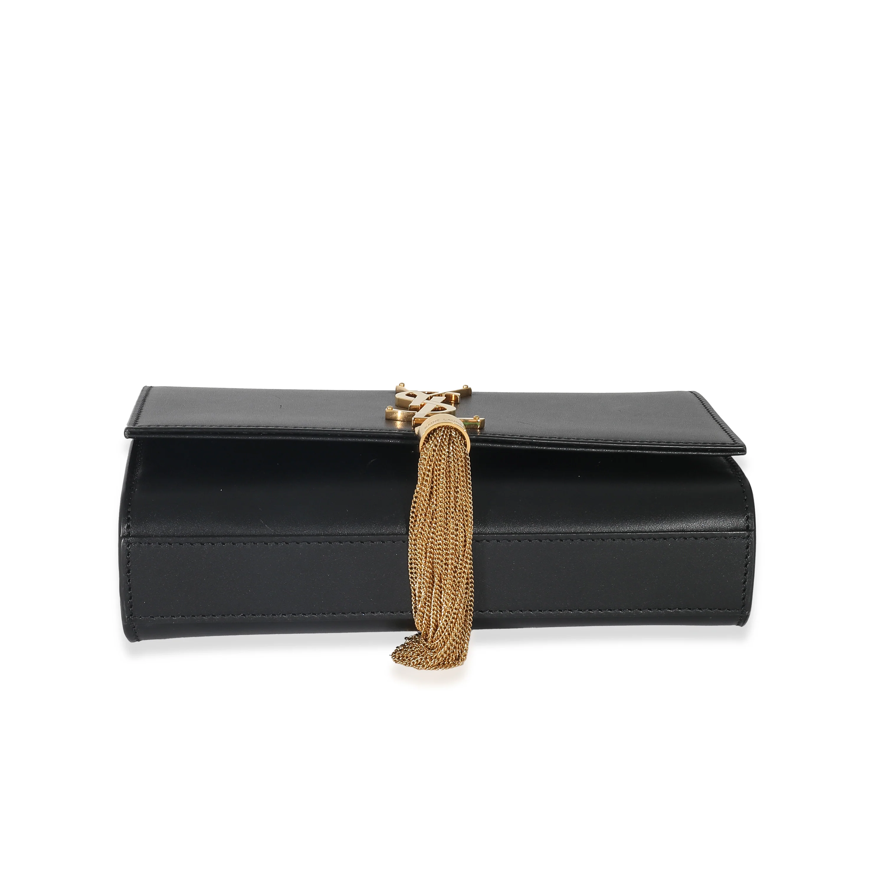 Saint Laurent Black Smooth Leather Small Kate Tassel Bag