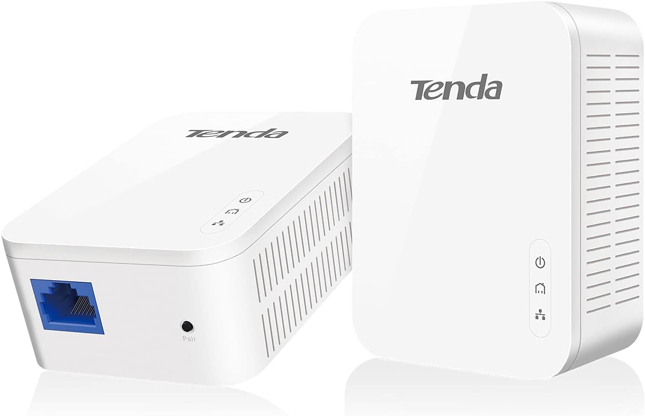 Tenda Powerline WiFi Extender (AV1000) - Powerline Adapter with Dual Band WiFi, Gigabit Port, Plug & Play, Power Saving, Ideal for Smart TV