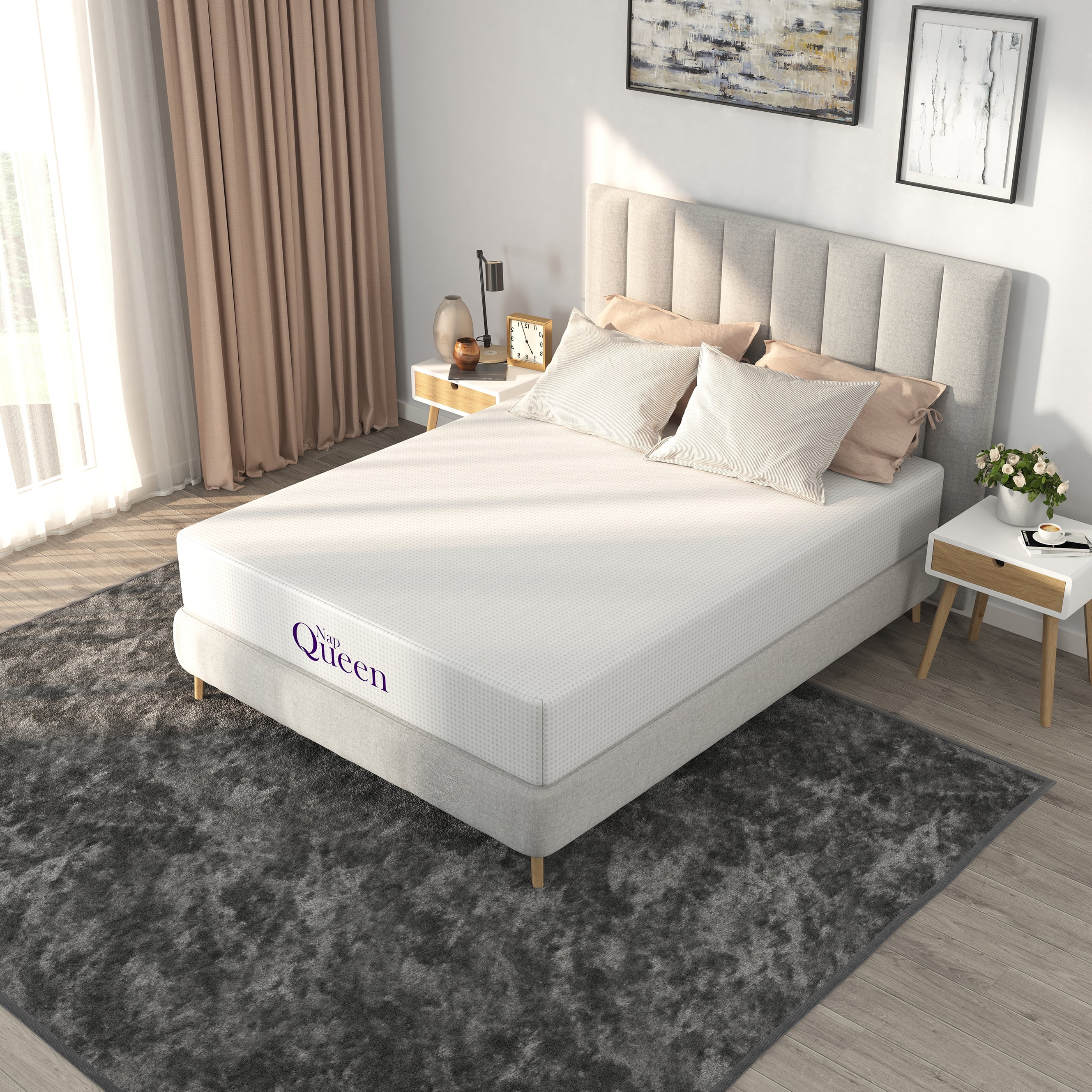 NapQueen Charlotte 12" Charcoal Memory Foam Mattress, King