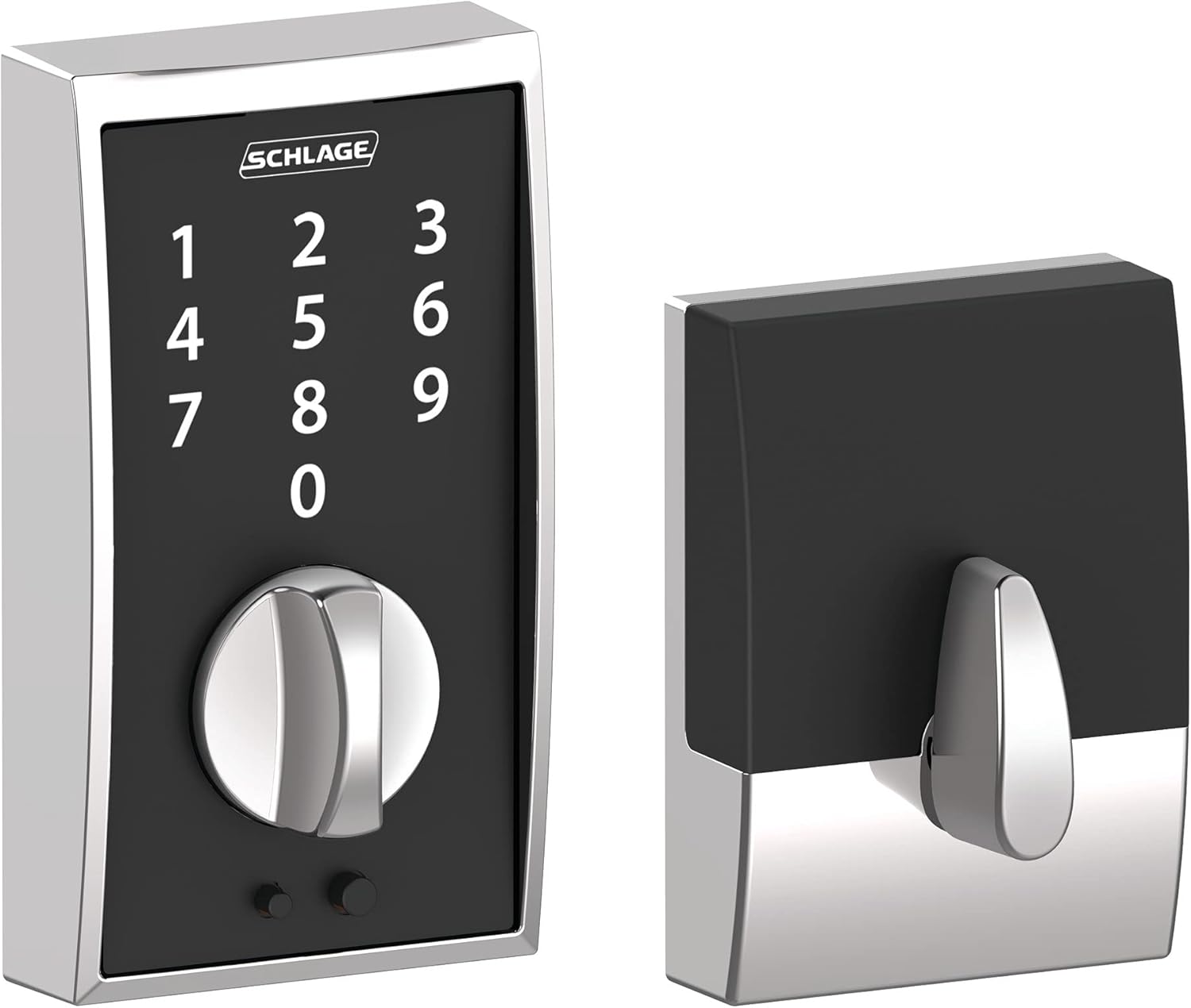 Schlage BE375 CAM 619 Touch Camelot Deadbolt, Electronic Keyless Entry Lock, Satin Nickel