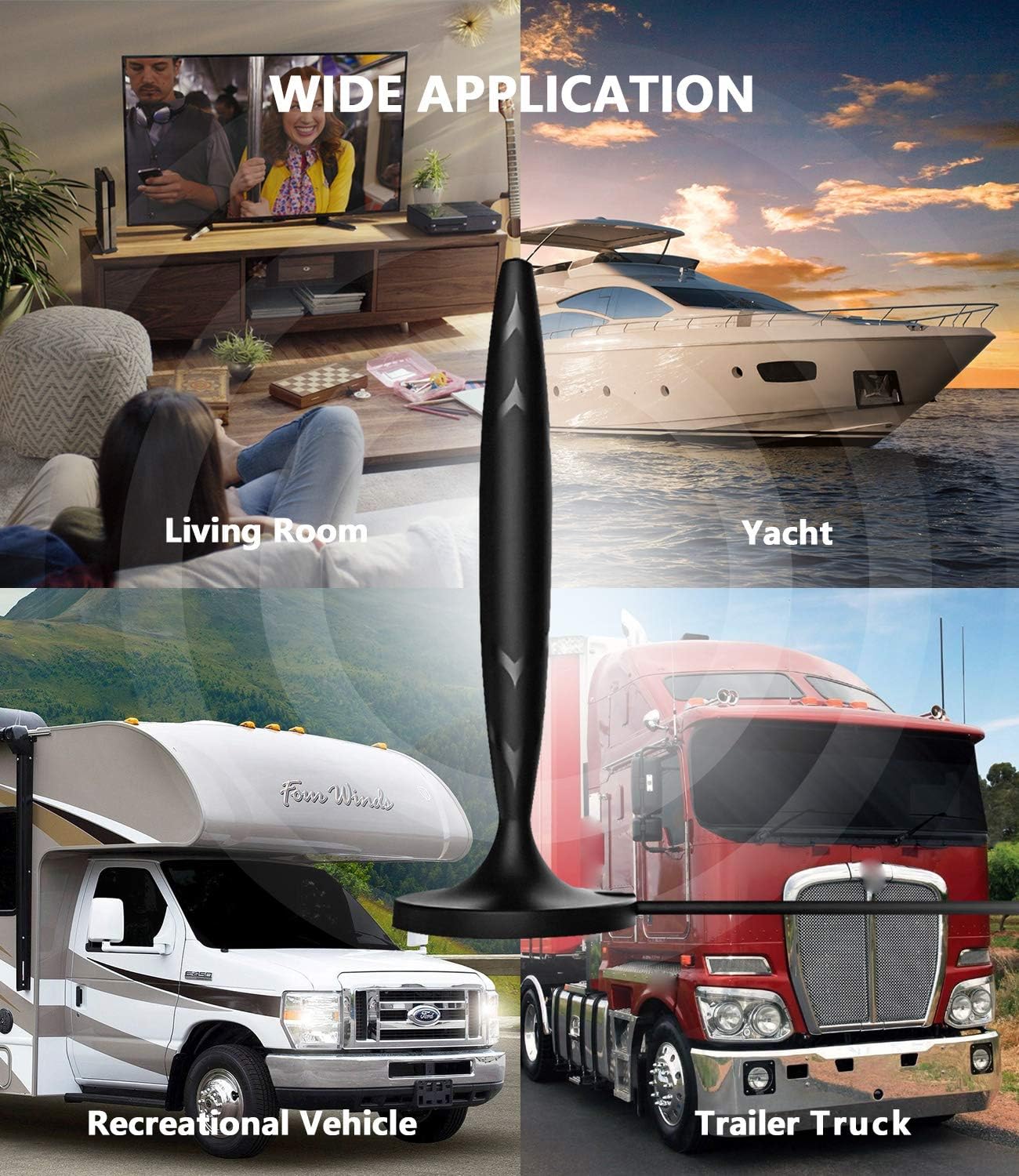 WeGuard TV Antenna - HDTV Antenna Support 4K 1080P, 130 Miles Range Digital Antenna for HDTV