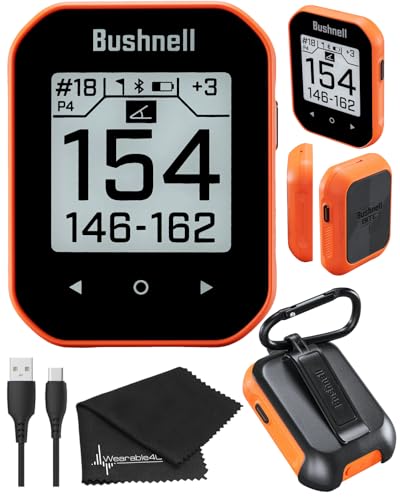 Wearable4U - Bushnell Phantom 3 Slope GPS Golf Green with Slope Technology, Touchscreen, Magnetic Cart Mount with Towel Bundle