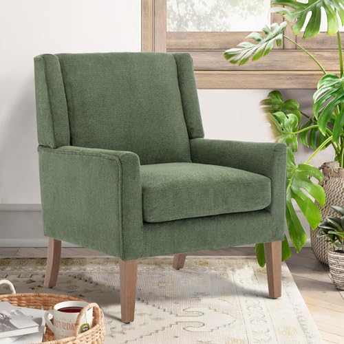 COLAMY Modern Wingback Living Room Chair, Upholstered Fabric Accent Armchair