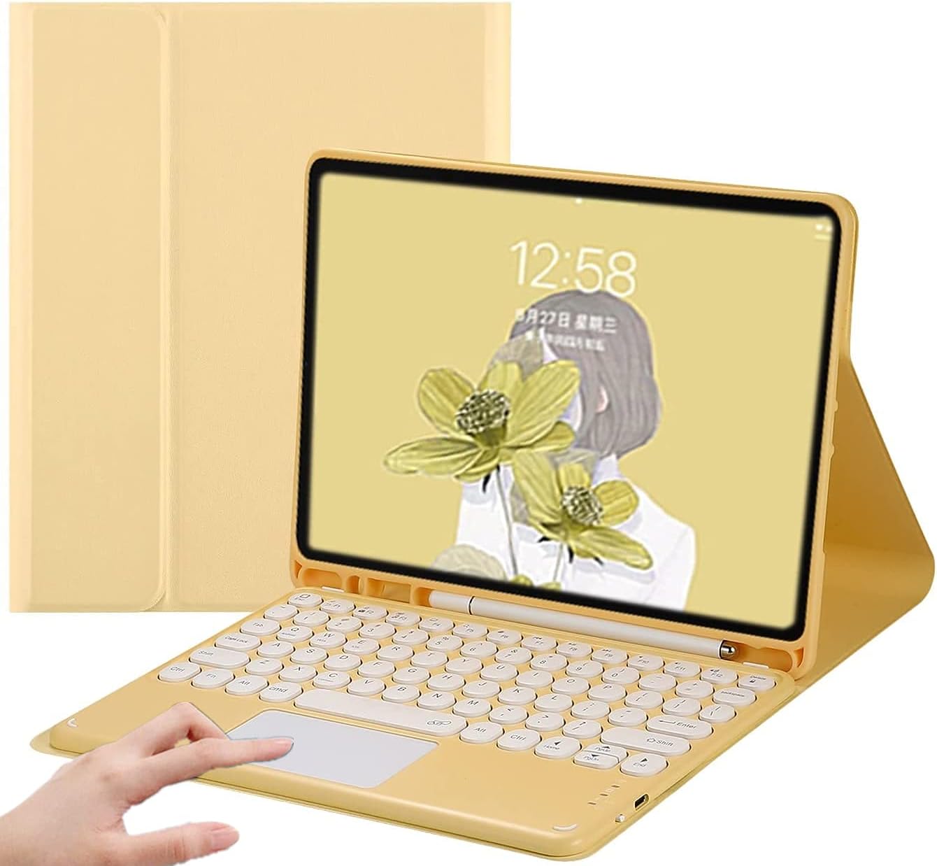 Keyboard Case for iPad Pro 11 2021/2020-Touchpad Detachable Keyboard with Pencil Holder -Slim Leather Folio Smart Cover for iPad 11 inch 3rd/2nd