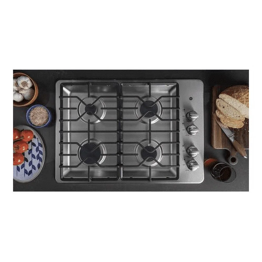 GE® Appliances 30" Built- In Gas Cooktop model JGP3030SLSS (HxWxD) 4 3/4 Height x 30 Width x 21 D