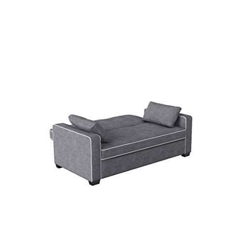 Serta Ainsley 72.6" Convertible Sleeper Sofa, Queen Size, Dreamcoil Comfort, Soft Velvet Fabric, Navy