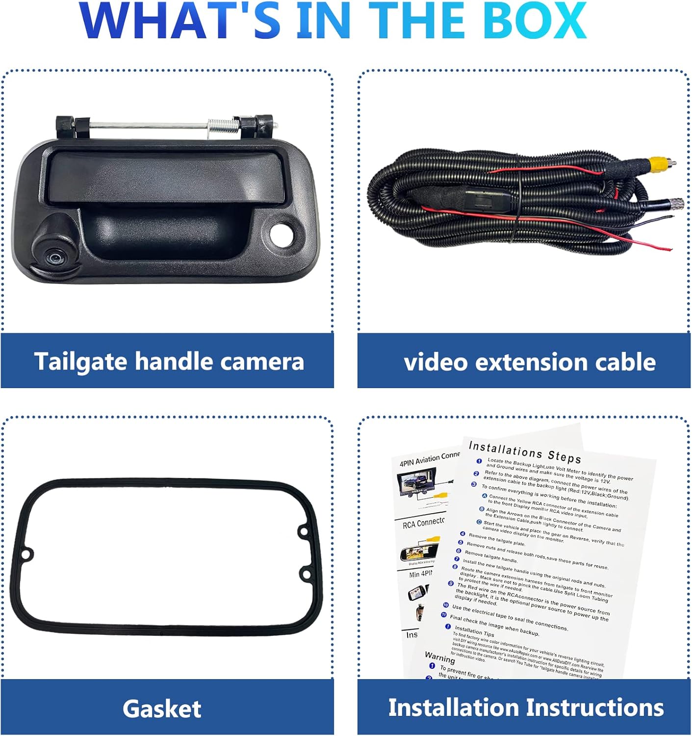 Virego Ford Tailgate Handle Backup Camera Compatible with Ford F150 (2005-2014), F250/F350/F450/F550 (2008-2014)