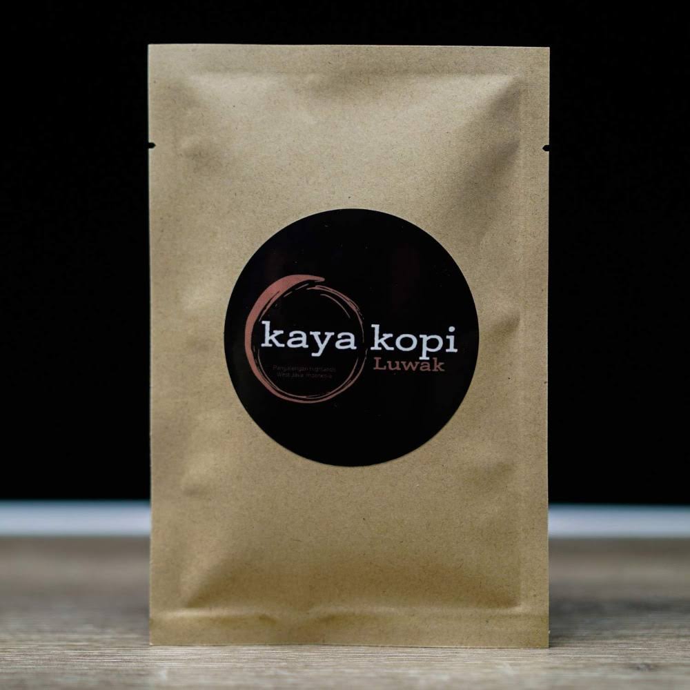 Premium Kaya Kopi Luwak from Indonesia Wild Palm Civets Arabica Coffee Beans, Dark Roast, 200 Grams