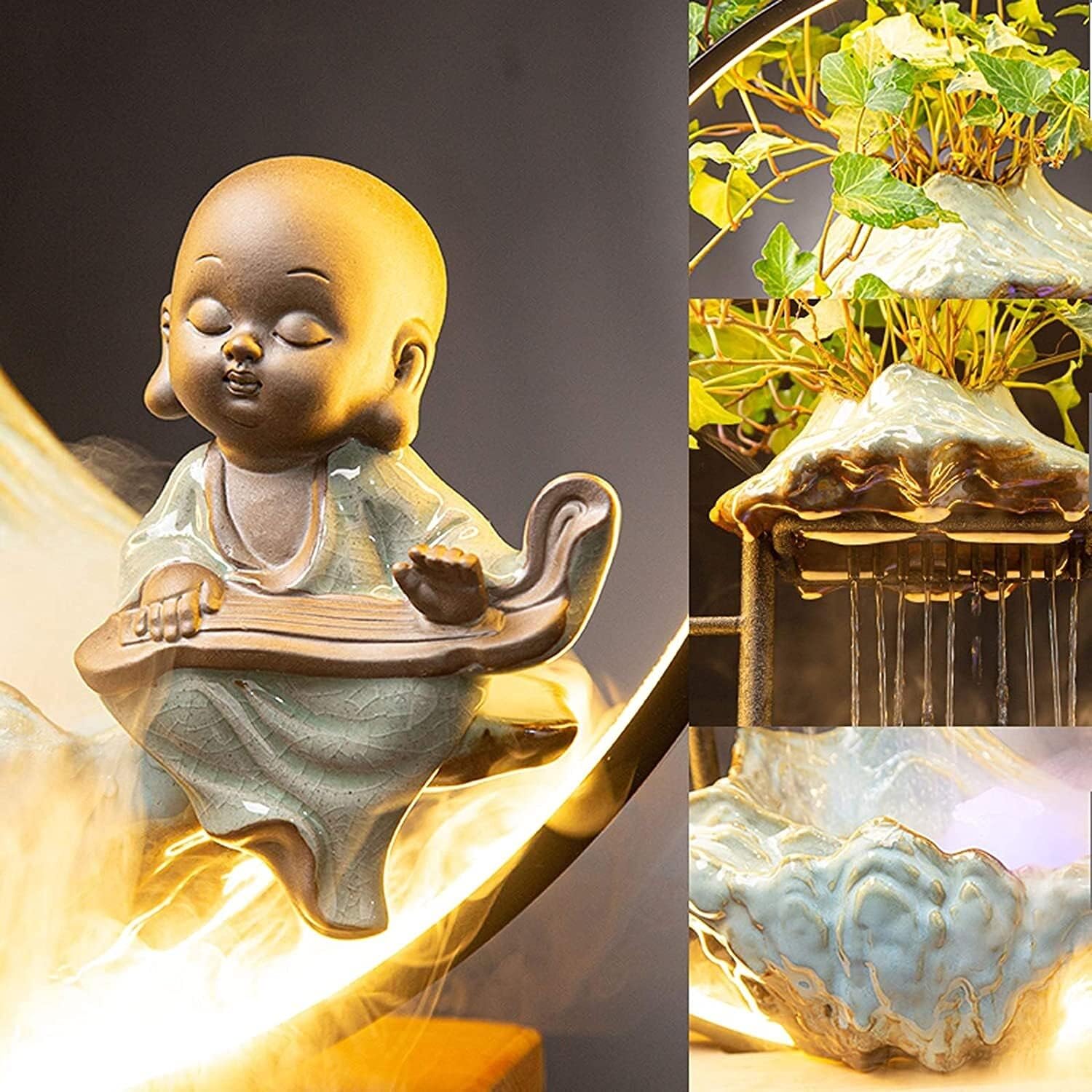 Tabletop Fountain Creative Water Fountain Landscape Lucky Furnishings Home Office Desktop Accessories Opening Moving Gift Humidifier Tabletop