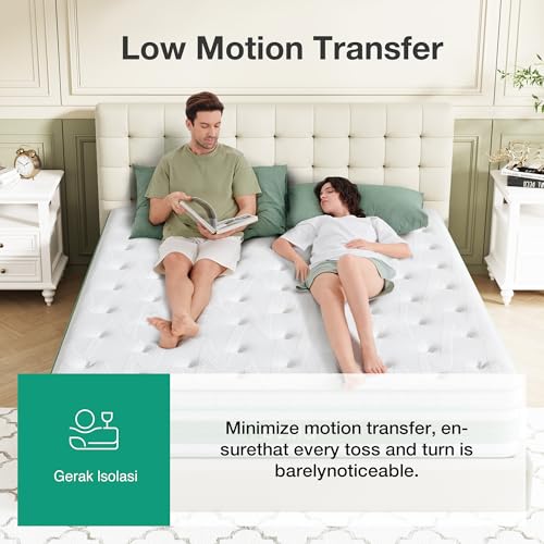 Novilla King Size Mattress 14 Inch, Hybrid Mattress King for Motion Isolation, Gel Memory Foam with Pressure Relief for Cool Night Sleep