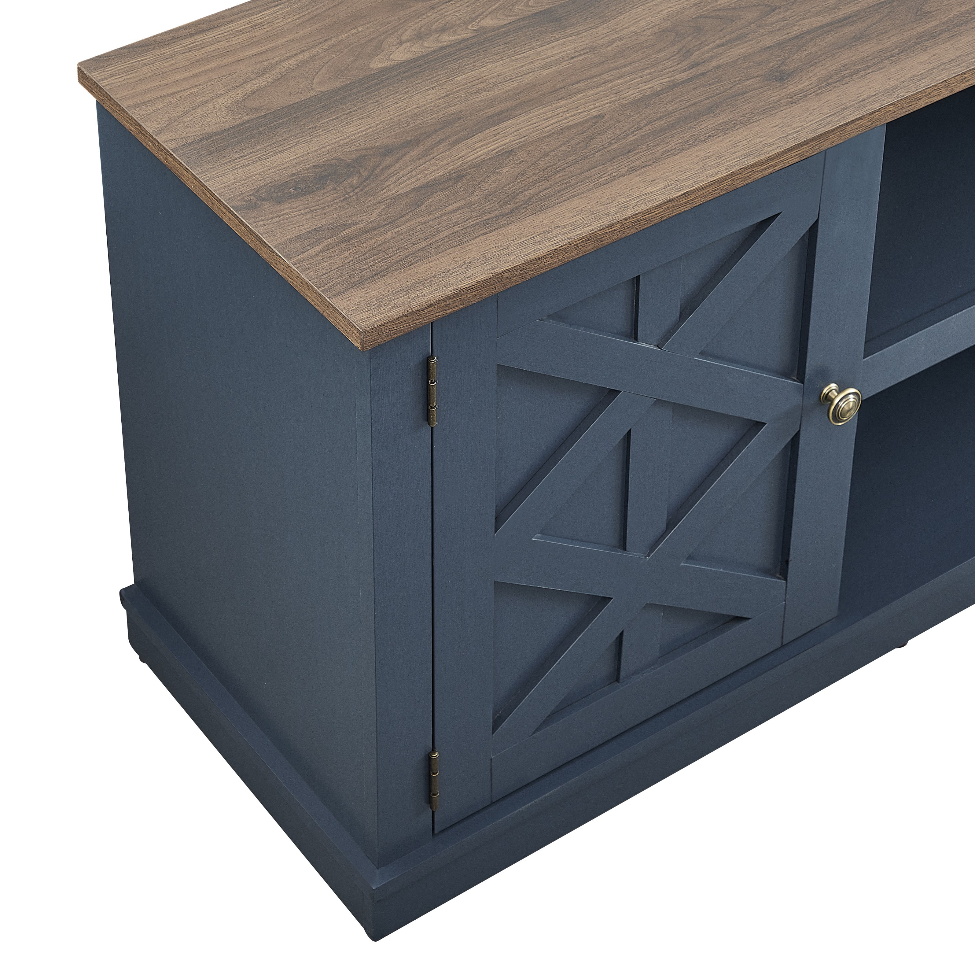 FESTIVO Farmhouse TV Stand for 70" TV, Entertainment Center, 64 inch TV Console Table, Home Living Room Media Console with Adjustable Shelf
