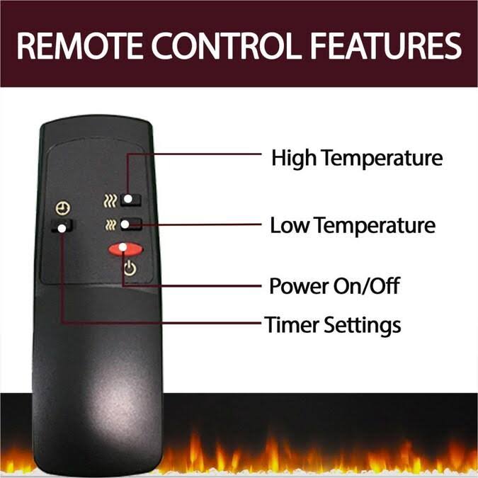 Cambridge Sienna 34-in. Electric Fireplace Heater with Cherry Mantel, Enhanced Log Display, Multi-Color Flames, and Remote Contr