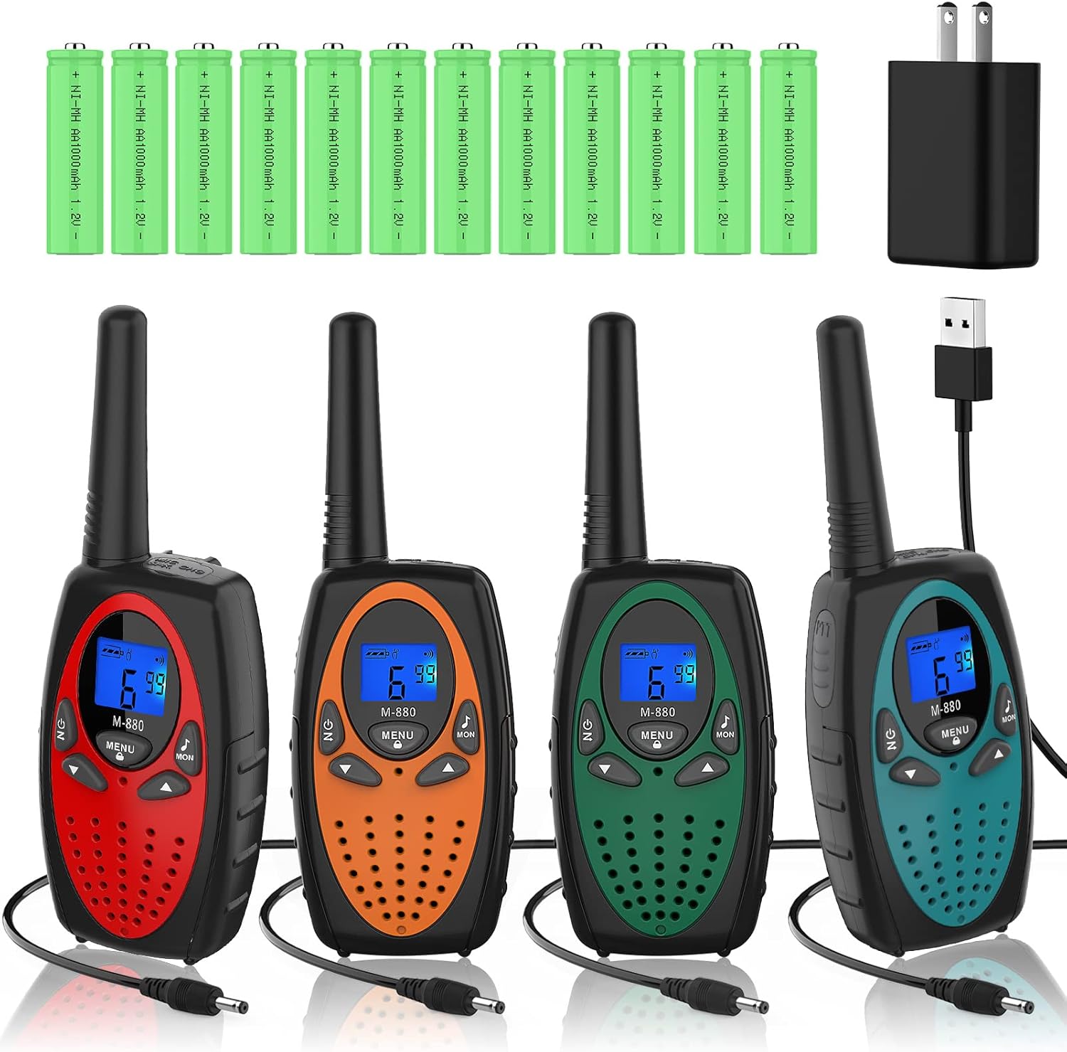 Topsung Walkie Talkies for Adults,Rechargeable Walkie Talkie with 12 X 1000Mah Batteries and Charger