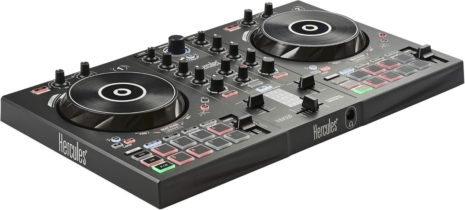 Hercules DJ Control Inpulse 300 | 2 Channel USB Controller, with Beatmatch Guide, DJ Academy and Full DJ Software DJUCED Included