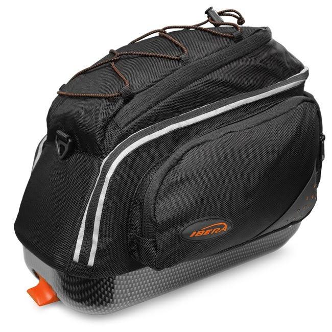 Ibera Bike PakRak Clip-On Commuter Bag and Carrier with Rack - Multi-Color