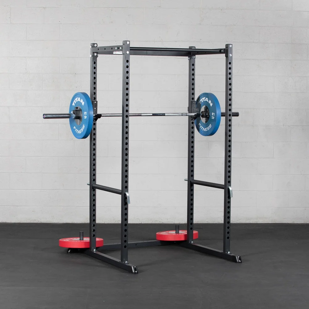 Titan Fitness T-2 Series Tall 83" Power Rack, 850 LB Rackable Capacity, Includes Skinny Pull Up Bar, Pin and Pipe Safeties, Standard J-Hooks