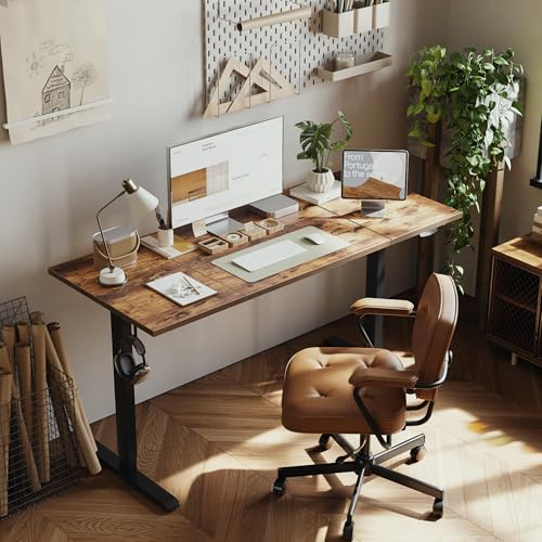 Agilestic L Shaped Electric Standing Desk with 2 Drawers, 63 Inch Ergonomic Adjustable Height Desk with Storage
