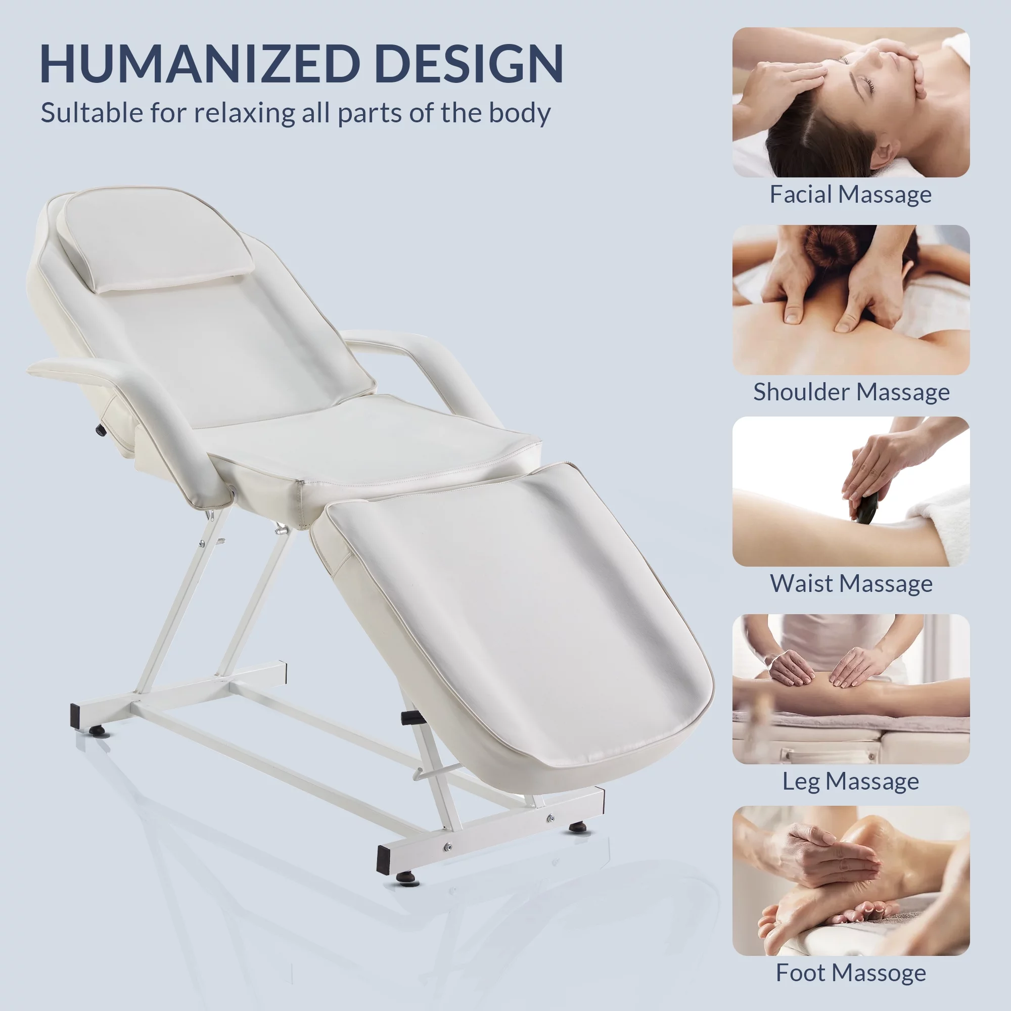 Bellavie Massage Facial Bed Adjustable Table Chair Beauty Spa Salon Tattoo Beauty, Cream