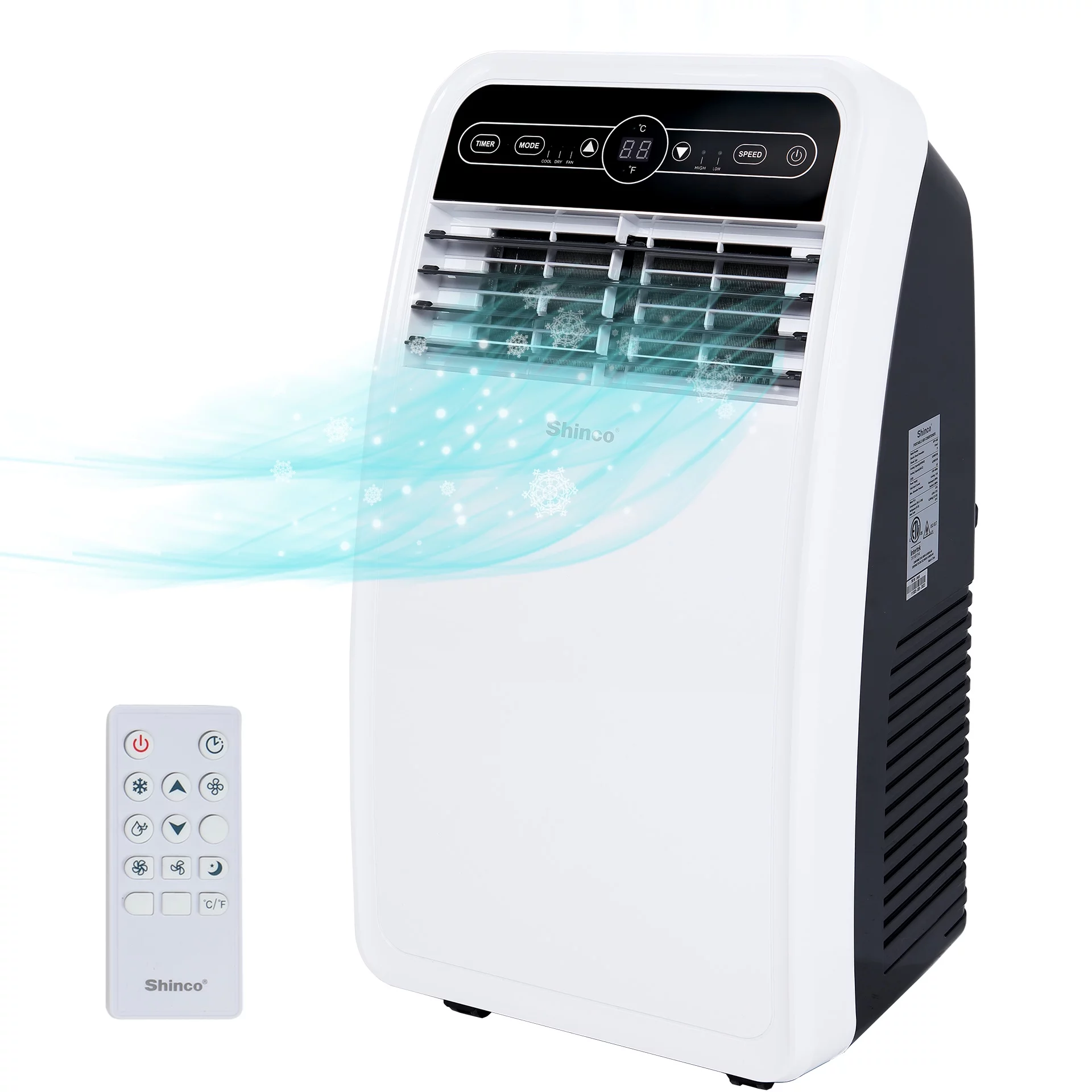 Shinco 4350BTU SACC(8000BTU ASHRAE) 3 in 1 Portable Air Conditioner, Air Cooler with Remote Control / Window Kit