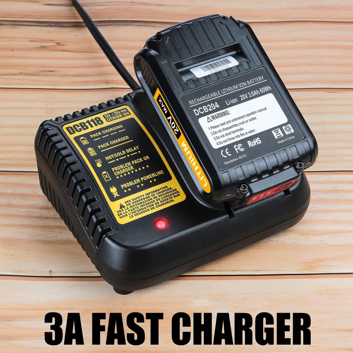 Energup 2Pack 20Volt Replacement Dewalt 20V Lithium Battery Charger Kit + DCB118 DCB112 Dewalt Battery Charger for Dewalt 20V Max XR 20V Battery