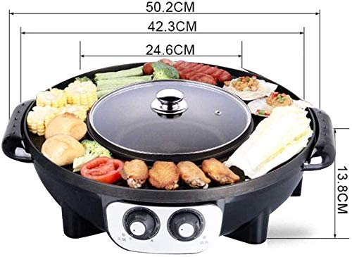 One pot,Hot Pot Tabletop Grill And Fondue, Smokeless And Non-Stick Integrated Cooker Pot,Electric Hot Pot Electric Barbecue Electric Baking Pan,A2