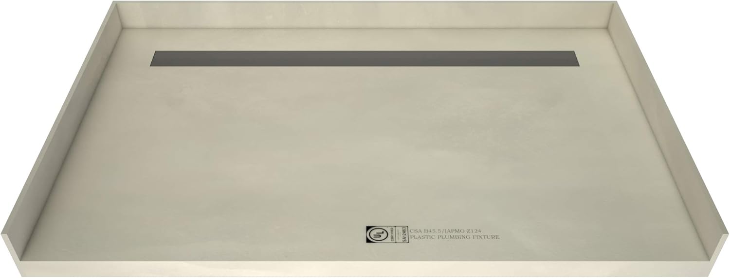 Tile Redi 3060RBF-PVC Barrier Free Shower Pan with Integrated Right PVC Drain, 30-Inch Depth by 60-Inch Width