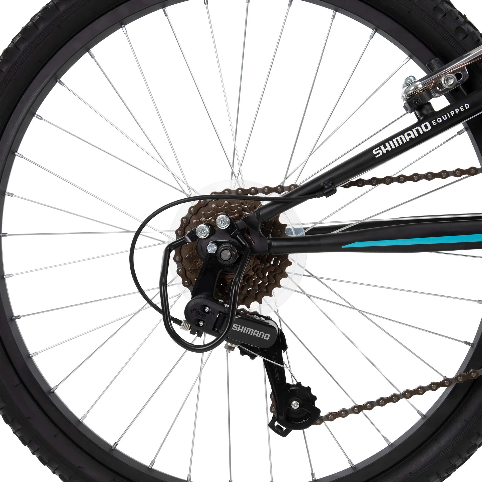 Huffy 24 Trail Runner Girls Full Suspension Mountain Bikes, Ages 12+ Years, Teal Blue