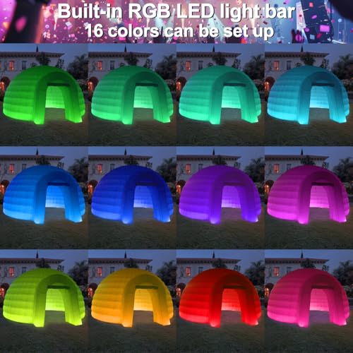 SAYOK Outdoor Portable Inflatable Igloo Dome Tent with Led Light for Party Wedding Event Camping